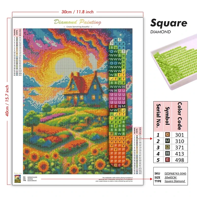 1pc Frameless 5d DIY Diamond A - Embroidery Bali recension och pris