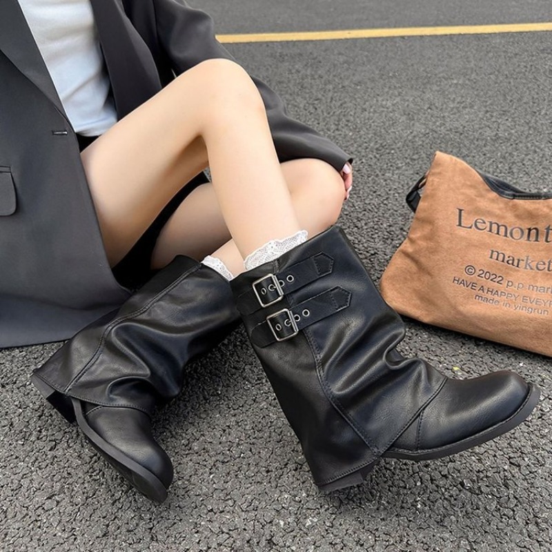 Women Double Buckle Slouch Mid - Embroidery Garments recension och pris