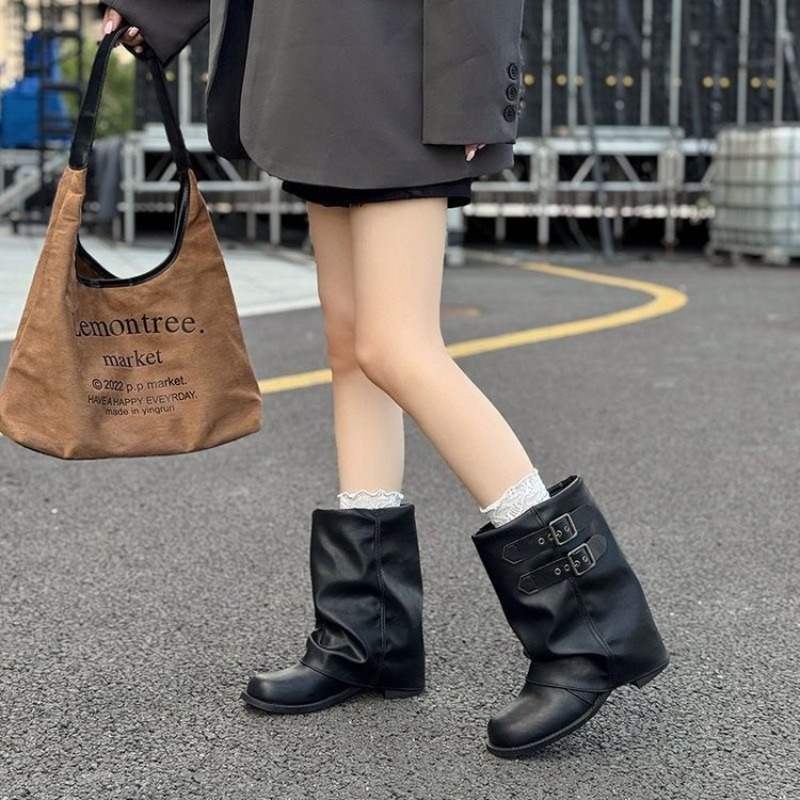 Women Double Buckle Slouch Mid - Embroidery Garments recension och pris