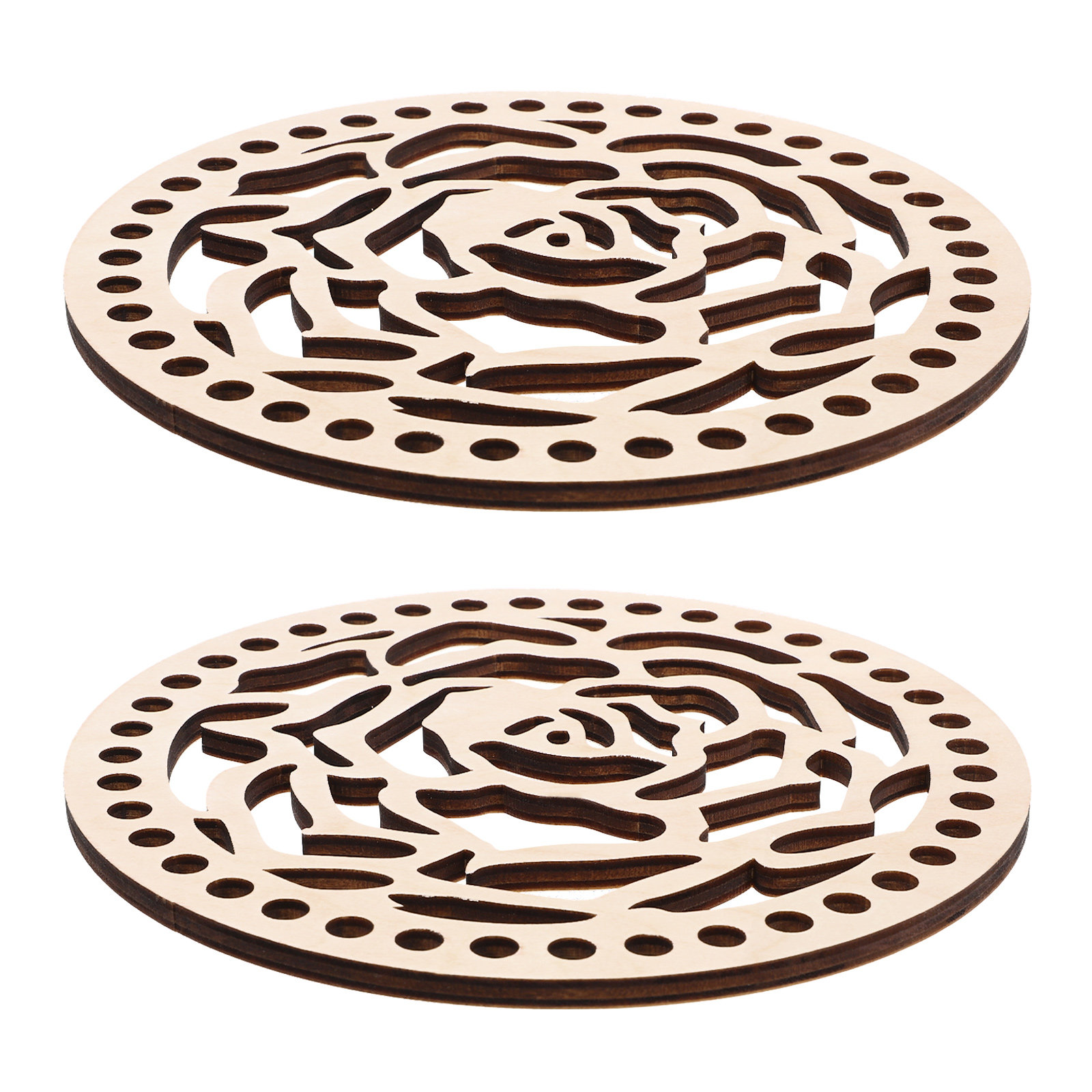 2Pcs 14Cm Round Wooden Crochet - Embroidery Bag recension och pris