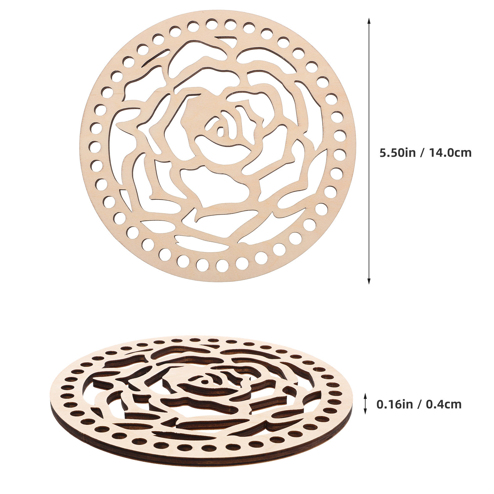 2Pcs 14Cm Round Wooden Crochet - Embroidery Bag recension och pris